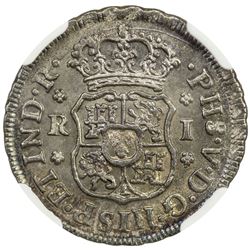 MEXICO: Felipe V, 1700-1746, AR real, 1745-Mo. NGC MS63