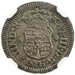 MEXICO: Carlos III, 1759-1788, AR 1/2 real, 1762-Mo. NGC MS63