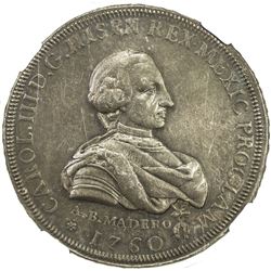 MEXICO: Carlos III, 1760-1788, AR 8 reales proclamation, 1760. NGC AU58