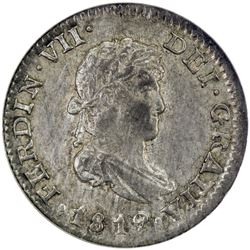 MEXICO: Fernando VII, 1808-1821, AR 1/2 real, 1819-Mo. NGC MS63