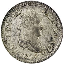 MEXICO: Fernando VII, 1808-1821, AR 1/2 real, 1820-Mo. NGC MS63