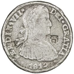 MEXICO: Fernando VII, 1808-1821, AR 8 reales (28.76g), 1812-CA. VF