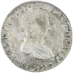 MEXICO: Fernando VII, 1808-1821, AR 8 reales, 1822-Go. EF