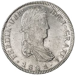 MEXICO: Fernando VII, 1808-1821, AR 8 reales (26.74g), 1821-Zs. AU