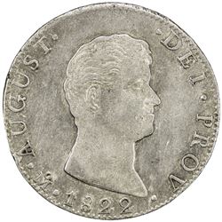 MEXICO: Augustin I Iturbide, 1822-1823, AR 8 reales, 1822-Mo. EF