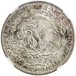 MEXICO: AR 2 pesos, 1921-Mo. NGC MS65