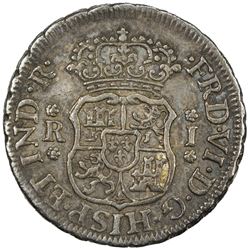 PERU: Fernando VI, 1746-1759, AR real, 1757. EF