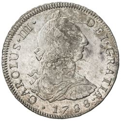 PERU: Carlos III, 1759-1788, AR 8 reales, 1788. AU