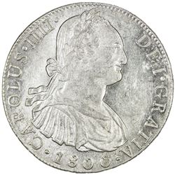 PERU: Carlos IV, 1788-1808, AR 8 reales, 1800. AU