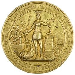 PERU: AV medal (39.73g), 1864. EF