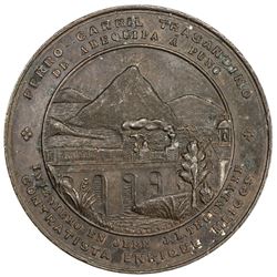 PERU: AE medal (60.24g), 1870. AU