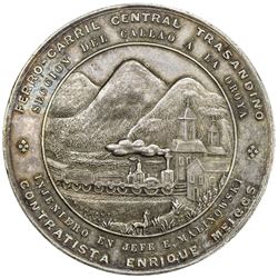PERU: AR medal (70.13g), 1870. EF-AU