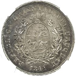 URUGUAY: AR peso, 1844. NGC MS63