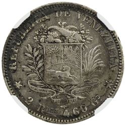 VENEZUELA: AR 2 reales, 1858-A. NGC VF25