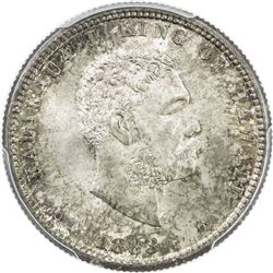 HAWAII: Kalakaua, 1874-1891, AR 1/4 dollar, 1883. PCGS MS66