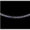 Image 1 : 14KT White Gold 12.96ctw Tanzanite and Diamond Necklace