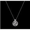 Image 1 : 2.06ctw Diamond Pendant With Chain - 14KT White Gold