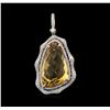 Image 1 : 20.26ct Citrine and Diamond Pendant - 14KT Yellow Gold