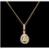 Image 1 : 1.37ctw Diamond Pendant With Chain - 14KT Yellow Gold