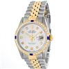 Image 1 : Rolex 14KT Two-Tone Sapphire And Diamond DateJust Men's Watch