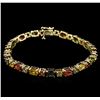 Image 1 : 17.55ctw Multi Color Sapphire Bracelet - 14KT Yellow Gold