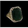 Image 1 : 14KT Yellow Gold 15.27ct Emerald and Diamond Ring