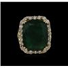 Image 2 : 14KT Yellow Gold 15.27ct Emerald and Diamond Ring