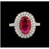 Image 2 : 2.88ct Ruby and Diamond Ring - 14KT Yellow Gold