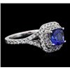Image 1 : 14KT White Gold 1.25ct Tanzanite and Diamond Ring