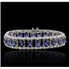 Image 1 : 14KT White Gold 21.50ctw Sapphire and Diamond Bracelet