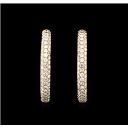 3.04ctw Diamond Hoop Earrings - 18KT Rose Gold