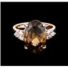 Image 2 : 12.06ct Zircon and Diamond Ring - 14KT Rose Gold