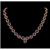 Image 1 : 47.00ctw Ruby and Diamond Necklace - 14KT Yellow Gold