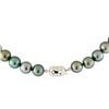 Image 2 : Tahitian Cultured Pearl Necklace With Diamond Clasp