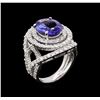 Image 3 : 14KT White Gold 4.67ct Tanzanite and Diamond Ring