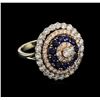 Image 1 : 1.35ctw Sapphire and Diamond Ring - 14KT Two-Tone Gold