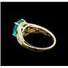 Image 3 : 3.71ct Apatite and Diamond Ring - 14KT Yellow Gold