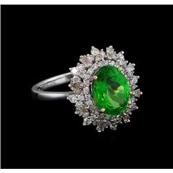 2.68ct Tsavorite and Diamond Ring - 18KT White Gold