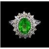 Image 2 : 2.68ct Tsavorite and Diamond Ring - 18KT White Gold