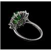 Image 3 : 2.68ct Tsavorite and Diamond Ring - 18KT White Gold