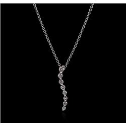 14KT White Gold 0.30ctw Diamond Pendant With Chain