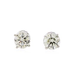 1.41ctw Diamond Stud Earrings - 14KT White Gold