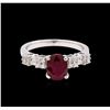 Image 2 : 1.52ct Ruby and Diamond Ring - 18KT White Gold