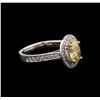 Image 2 : 1.38ctw Fancy Yellow Diamond Ring - 14KT Two-Tone Gold