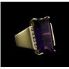 Image 1 : 8.30ct Amethyst and Diamond Ring - 14KT Yellow Gold