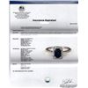 Image 2 : 1.00ct Blue Sapphire and Diamond Ring - 14KT White Gold