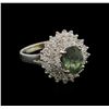 Image 1 : 2.21ct Alexandrite and Diamond Ring - 18KT White Gold