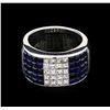Image 2 : 1.20ctw Blue Sapphire and Diamond Ring - Platinum