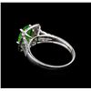 Image 3 : 1.57ct Tsavorite and Diamond Ring - 14KT White Gold