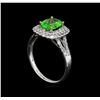 Image 4 : 1.57ct Tsavorite and Diamond Ring - 14KT White Gold